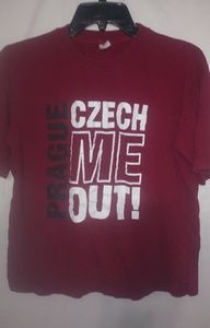 Memory Praha M Prague Chech Me Out Red White T Top